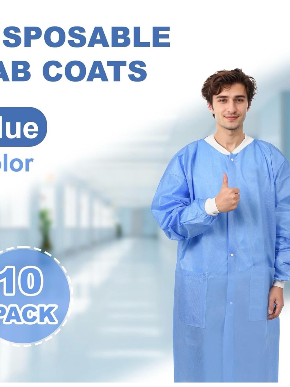 Blue Disposable Lab Coat - Small - Picture 5 of 5